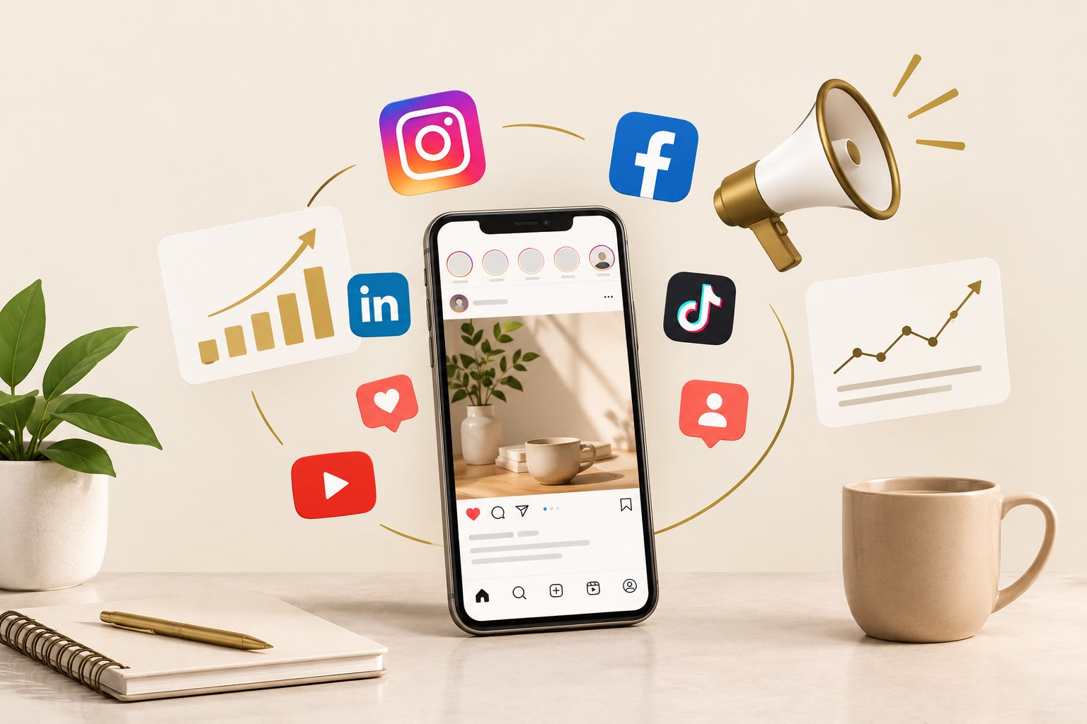 Social media marketing illustration
